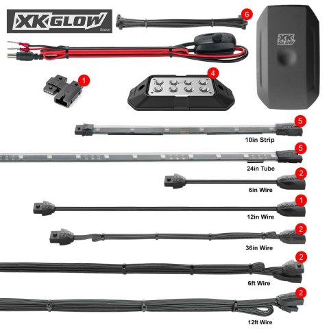 XK Glow Powersports Accent Lights XK-GOLF-STA LED Golf Cart Light Kit XKchrome Smartphone App