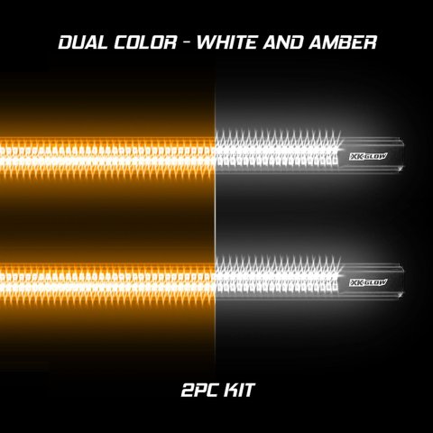 XK Glow Running Board Step Lights XK041021 2x60in White + Amber Jeep & Truck Light w/ Turn Signal