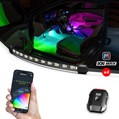 XK Glow LED Accent Lights MX-CAR-MINI XKmax RGBW 4pc Addressable Car Interior Kit