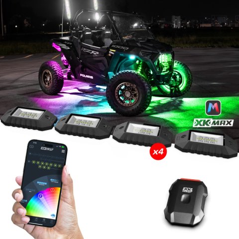 XK Glow LED Accent Lights MX-ROCK-STA XKmax RGBW 4pc Addressable Rock Light Kit