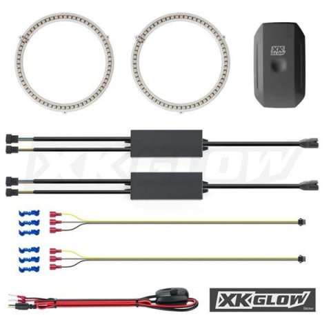 XK Glow XKchrome LED RGB Switchback Halo Kits with Smartphone App XK042008-90 Kit, Halo, App, RBG, LED, 90mm, Universal, Kit