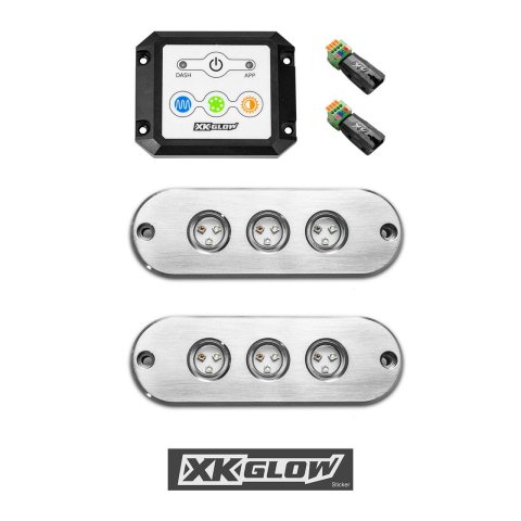 XK Glow LED Accent Lights XK075002-KIT 2PC 27W RGB UNDERWATER LIGHT KIT FOR BOAT