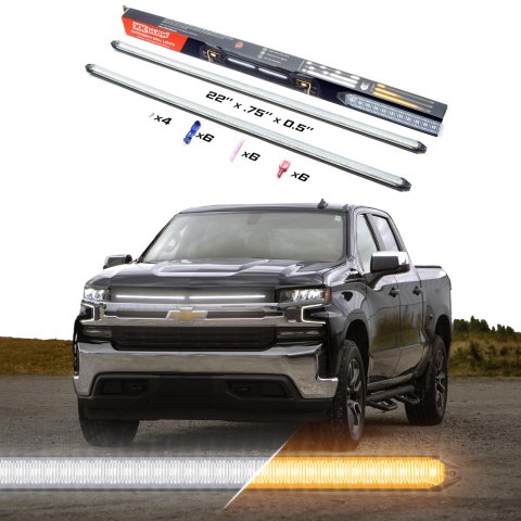 XK Glow Grille Light Inserts XK041029-22 22" Switchback Grill Lights with Start-up Animation & Sequential Turn Signals