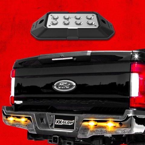 XK Glow Emergency Strobe Lights XK052001-4R 4pc Pod w/ Traffic Modes Ultra Bright LEDs Multiple modes + Solid On -Red
