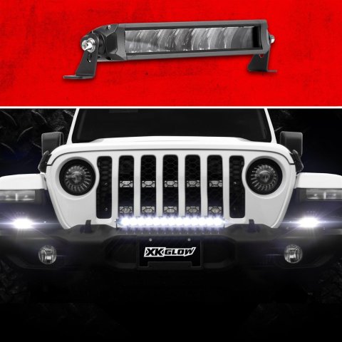 XK Glow Razor 4,800 Lumens 6 Inch LED Light Bar XK064010-D 10in Auxiliary High Beam Driving No Wire & Switch