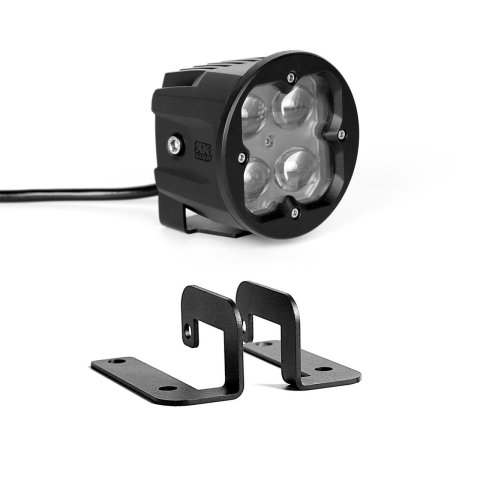 XK Glow C3 Cube Lights XK065003-FO Round XKchrome 20w LED Light with RGB Accent Light - Fog Beam w/Fog Light Bracket