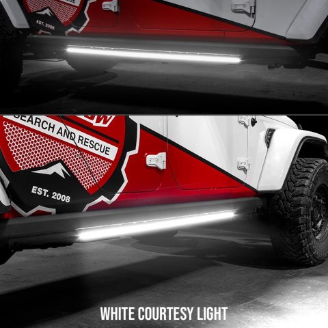 XK Glow Running Board Step Lights XK041022 Light Kit, 2x48in White + Amber Jeep & Truck Light w/ Turn Signal