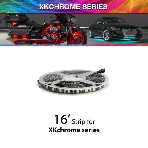 XK Glow Headlight Conversion Harnesses XK-4P-S-16FT 16 foot cuttable RGB LED strip roll with weather resistant coating
