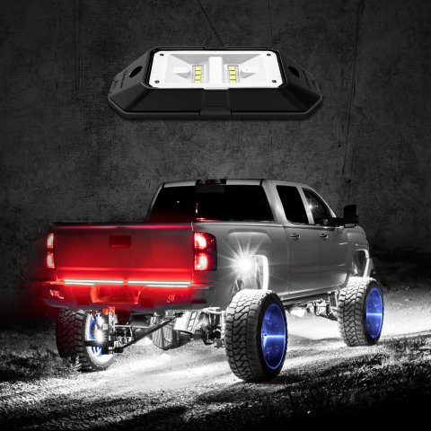 XK Glow LED Accent Lights XK-WROCK White XKchrome Low Profile Ultra Bright Rock Light Pod