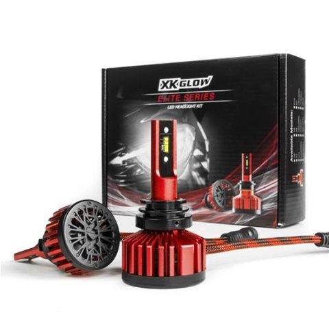 XK Glow Elite Series LED Headlight Error-Free Conversion Kits XK045002-H11 Light Bulbs, Error-Free, H11, White, 6000K, Pair