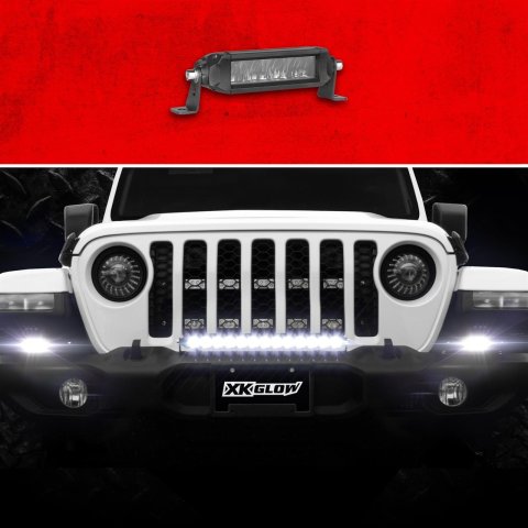 XK Glow Razor 2,800 Lumens 6 Inch LED Light Bar XK064006-D 6in Auxiliary High Beam Driving No Wire & Switch
