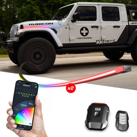 XK Glow LED Accent Lights MX-BG-JP-STA XKmax RGB Addressable Light Strip Kit for Jeep App-controlled