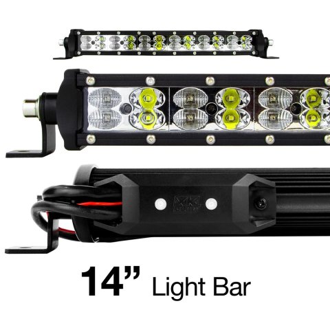 XK Glow Multi-Color RGBW 3,600 Lumens 14 Inch LED Light Bar XK-BAR-14 Bar, 14-in. High Power Offroad Work/Hunting w/ Built-in XKchrome Bluetooth Controller