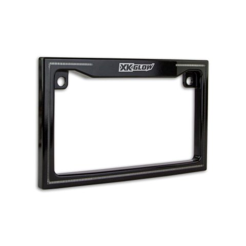 XK Glow Motorcycle LED License Plate Frames XK034018-B Frame Light w/ Turn Signal - Black