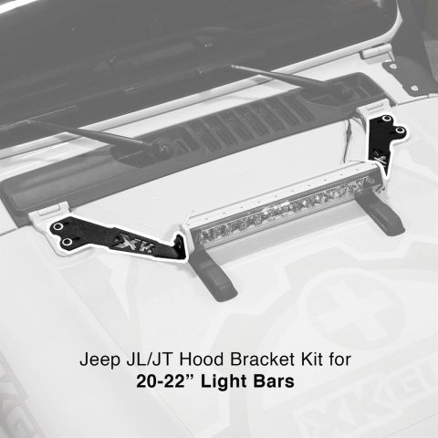 XK Glow Jeep Light Bar Mounting Brackets XK-BRC-JK-H JK Hood 20" Bracket Kit