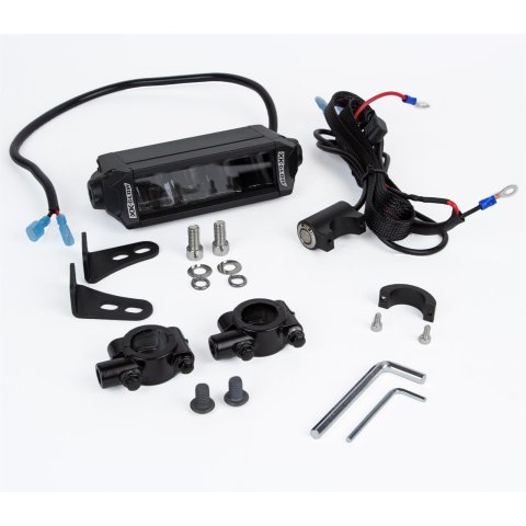 XK Glow Off-Road Motorcycle Headlight Kits XK-DB Assembly, Rectangle, LED, Mounts on 0.875 diameter motorcycle handle, Kit