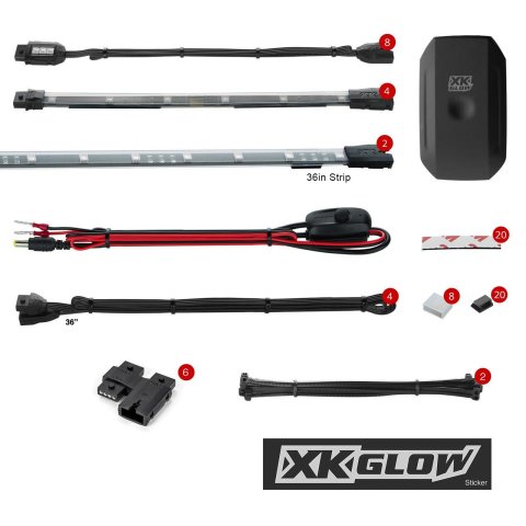 XK Glow Powersports Accent Lights XK-SNOW-STA LED Snowmobile Light Kits XKchrome Smartphone App