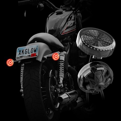 XK Glow Powersports Taillights XK-MTP56-BR Pro Series MotoTurnz - 1156 Bullet Style Rear