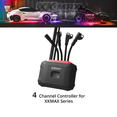 XK Glow LED Controllers and Light Modules MX-CTL4-KIT XKmax 4 Channel Addressable RGBW Controller +5A Switch Harness