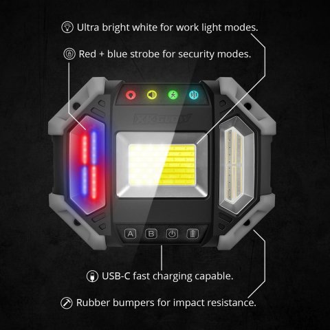 XK Glow Flashlights XK-DEF-KIT XKDEFENDER - 7 MODE LED WORK & SECURITY LIGHT W/ REMOTE