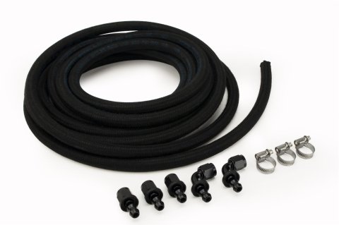 FAST EZ-EFI Fuel Pump Hose and Fitting Kits 307600-06 Hose, Push Lock, -6 AN Diameter, Black Aluminum Fittings, 25ft. Length, Kit