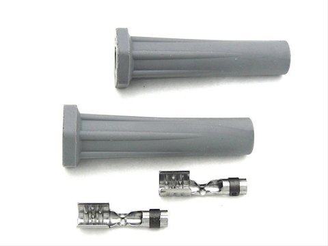 FAST Spark Plug Boots and Terminals 255-0011-2 Boots, 180 degree Ends, Silicone, Gray, 8.5mm, Pair