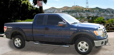 Stampede Ruff Riderz Fender Flares 8422-2 Flares, Riderz, Front and Rear, Thermoplastic, Black, Ford, Set of 4