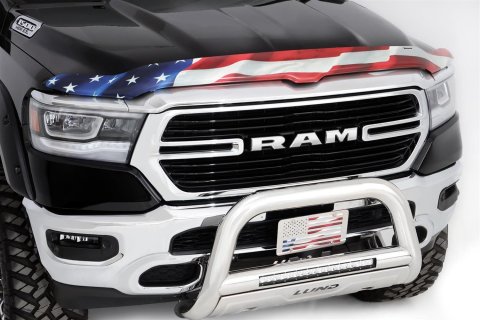 Stampede Vigilante Premium Hood Protectors 2019-41 Bug Guard, Protector, 3M Automotive-grade Adhesive, Acrylic, American Flag, Each