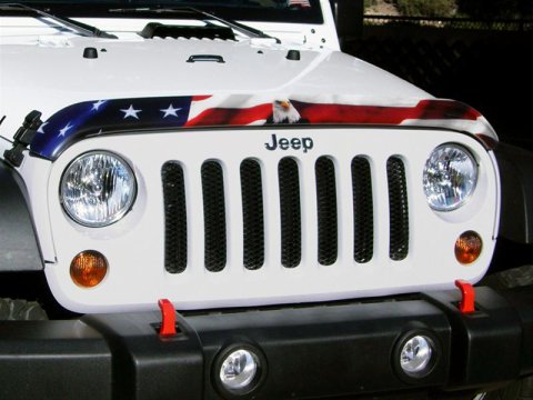 Stampede Vigilante Premium Hood Protectors 3314-30 Bug Guard, Protector, 3M Automotive-grade Adhesive, Acrylic, Toyota Tacoma, American Flag with Eagle, Each