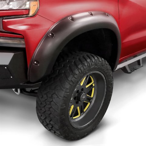 Stampede Ruff Riderz Fender Flares 8445-2 Flares, Riderz, Front and Rear, Thermoplastic, Black, Chevrolet, Set of 4