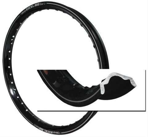 Excel A60 Rims 30-9302 Rim, Aluminum, Black Anodized, 21 in. x 1.600 in., 36-Spoke, Front, Each