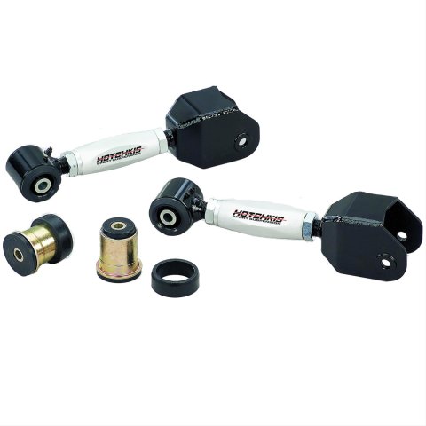 Hotchkis Sport Suspension Upper Trailing Arms 1206AA Arms, Double Adjustable, Rear, Upper, Swivel Max Bushings, Steel Mounts, Aluminum Hex Centers, Boxed, Black Powdercoated, GM, Pair