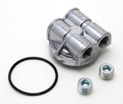 Trans-Dapt Performance Spin-On Oil Filter Bypass Adapters 1450 Adapter, Bypass, Spin-On, Aluminum, Natural, 18mm x 1.5mm Thread, 1/2 in. NPT Inlet/Outlet, Each