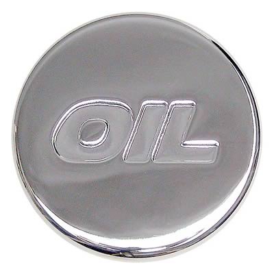 Trans-Dapt Performance Chrome Oil Caps 9787 Cap, with Logo, Chrome, Push-In, for 1.25 in. Holes, Each