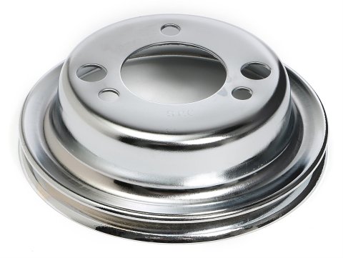 Trans-Dapt Performance Steel Crankshaft Pulleys 9817 Pulley, V-Belt, 1-Groove, 6.8 in., Steel, Chrome, Chevy, Big Block, Short Pump, Each