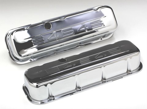 Trans-Dapt Performance Chrome Valve Covers 9843 Covers, Tall, Steel, Chrome, 454 Logo, Chevy, Big Block, Pair
