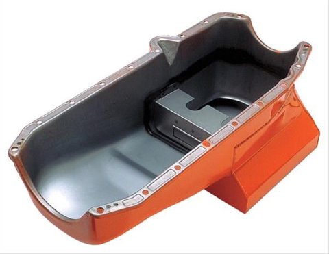 Trans-Dapt Performance Drag Race Oil Pans 8991 Pan, Steel, Orange, 7 qt., Chevy 1980-85, 5.0/5.7L, Each