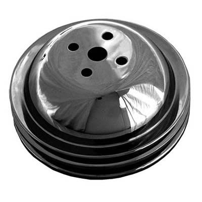 Trans-Dapt Performance Powdercoated Pulleys 8615 Water Pump Pulley, Steel, 2-Groove, 6.3 in. Dia., Satin Black Powdercoat, Chevy, Big Block, Short Pump, Each
