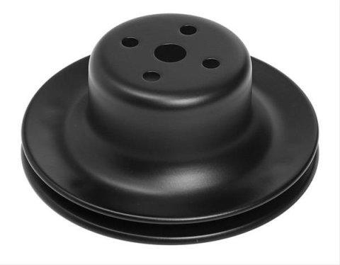 Trans-Dapt Performance Powdercoated Pulleys 8306 Water Pump Pulley, V-belt Style, 1-groove, Steel, Black Powdercoated, 6.125 in. O.D., Ford, 289, Each
