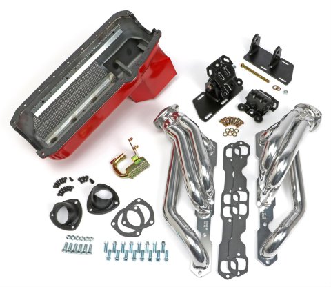 Trans-Dapt Performance Swap-In-A-Box Complete Engine Swap Kits 99079 Kit, Headers, Steel, Silver Ceramic Coated, Motor Mounts, Oil Pan, Pickup, Gaskets, Hardware, Chevy, Small Block, Kit