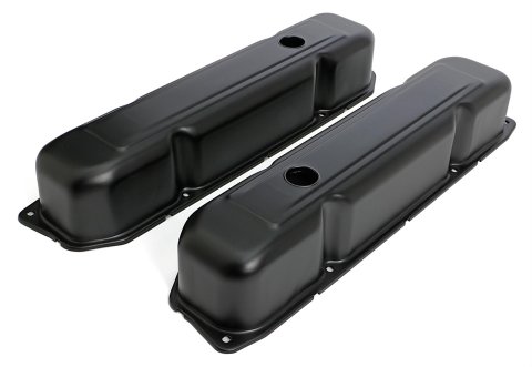 Trans-Dapt Performance Products Valve Covers 8618 BB MOPAR ASPHALT BLACK POWDER COATED VALVE COVERS