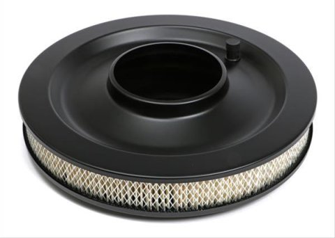 Trans-Dapt Performance Products Air Cleaners 8657 ASPHALT BLACK POWDER COATED 14" FLAT BASE AIR CLEANER