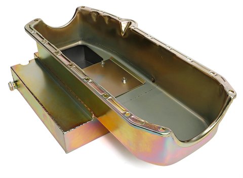 Trans-Dapt Performance Products Oil Pans 7115 SB CHEVY CLAIMER OIL PAN 283-400 8QT DRIVERS SIDE DIPSTICK ZINC