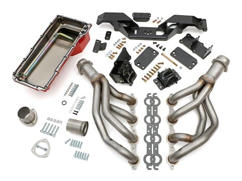 Trans-Dapt Performance Swap-In-A-Box Complete Engine Swap Kits 42216 Kit, Headers, Stainless Steel, Black Ceramic Coated, Motor Mounts, Oil Pan, Pickup, Gaskets, Hardware, Chevy, LS, Kit