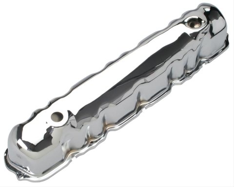 Trans-Dapt Performance Chrome Valve Covers 9338 Cover, Stock Height, Steel, Chrome, Plain, Ford, 144/170/200/250, Each
