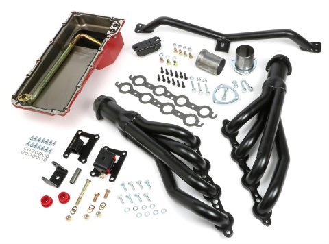 Trans-Dapt Performance Swap-In-A-Box Complete Engine Swap Kits 42041 Kits, Complete, Mid-length Painted Headers, Motor Mounts, Red Oil Pan, Chevy, GMC, 4.8L, 5.3L, 6.0L, Kit