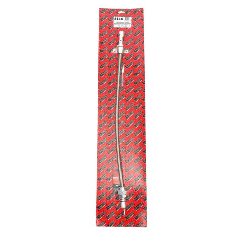 Trans-Dapt Performance Flexible Braided Stainless Transmission Dipsticks 8146 Fluid Dipsticks, Steel, Flexible, Polished Aluminum Handle, 27-5/8 in. Length, Firewall Mount, GM, 4L60E, Each