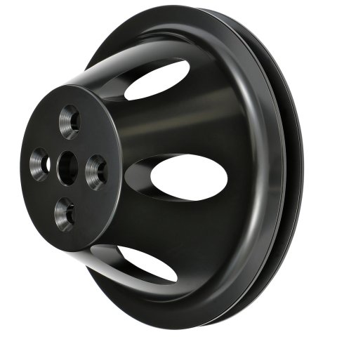 Trans-Dapt Performance Products Water Pump Pulleys 7140 Pulley, SBC Alum Swp Sngl Upper Pulley Black