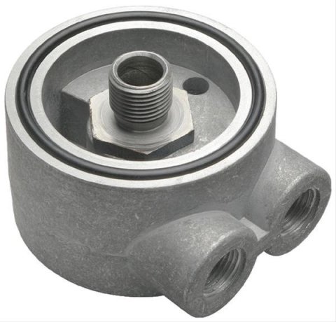 Trans-Dapt Performance Oil Cooler Sandwich Adapters 1358 Adapter, Filter, Sandwich, Aluminum, Natural, 20mm x 1.5mm Thread, 3/8 in. NPT Inlet/Outlet, Each