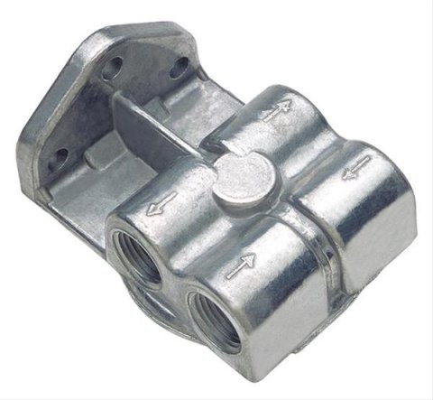 Trans-Dapt Performance Remote Oil Filter Brackets 1045 Mount, Single Filter, 1/2 in. NPT Inlet/Outlet, 3/4 in.-16 Thread Filter, Each